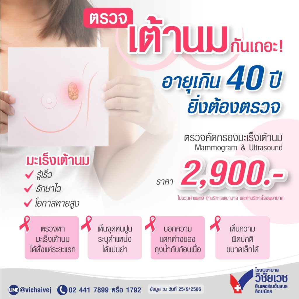 ตรวจเต้านมกันเถอะ! อายุเกิน 40 ปี ยิ่งต้องตรวจ