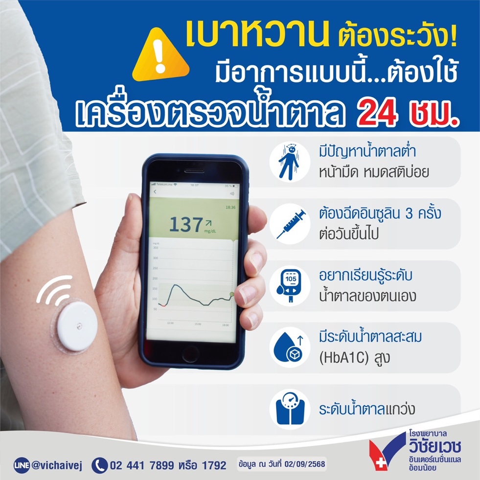 เบาหวานต้องระวัง มีอาการแบบนี้…ต้องใช้ เครื่องตรวจน้ำตาล 24 ชม.
